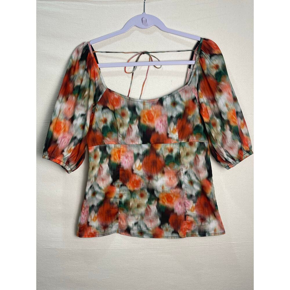 NWT J.Crew x Liberty Floral Puff Sleeve Blouse Romantic Square Neck Top Size 0 - Picture 8 of 11